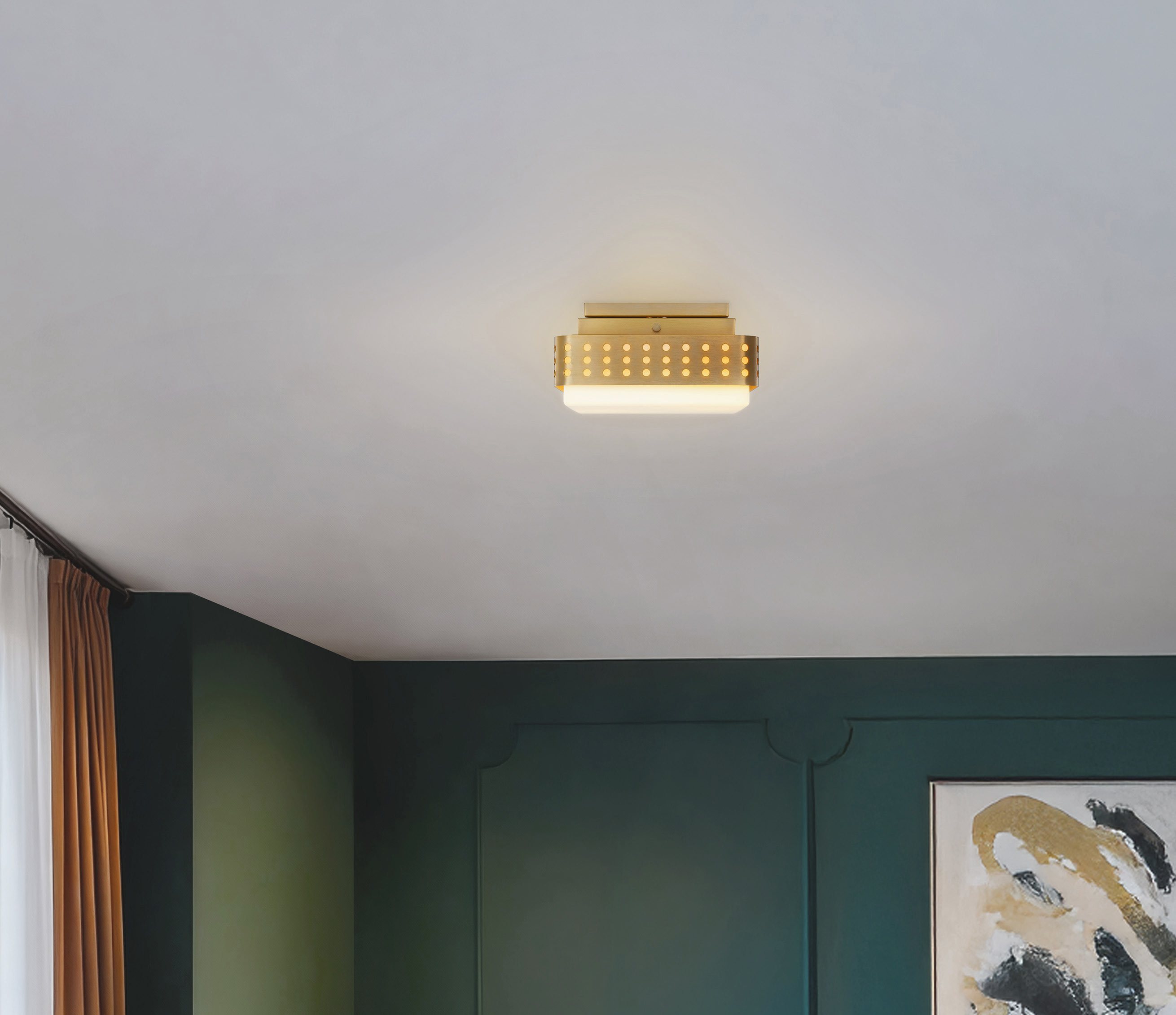 Pierce flush mount on a ceiling